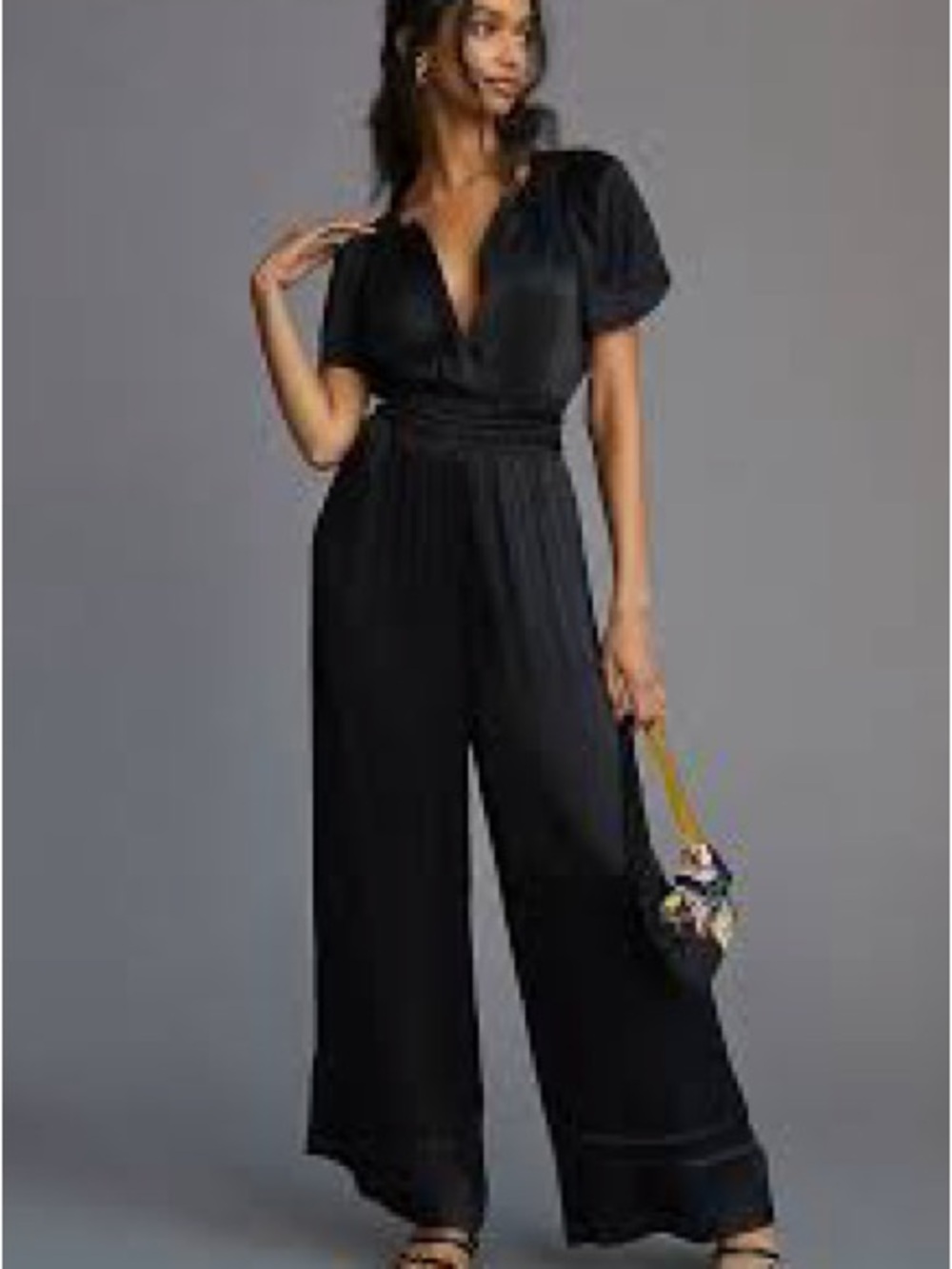 NWT Anthropologie The Somerset Wide Leg Ruffled Cuff Jumpsuit